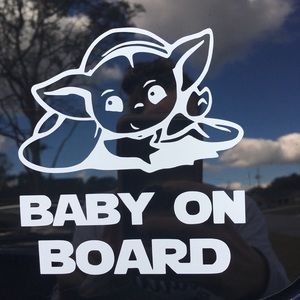 Yoda baby on board decal